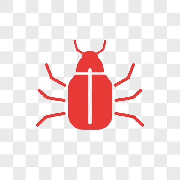 在透明背景上隔离的 bug 矢量图标, 错误徽标 des — 图库矢量图片