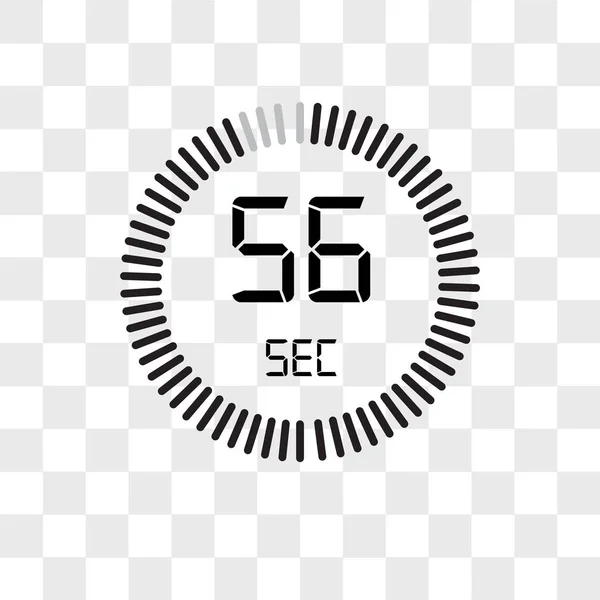 Das 56 Sekunden Vektorsymbol isoliert auf transparentem Hintergrund, t — Stockvektor