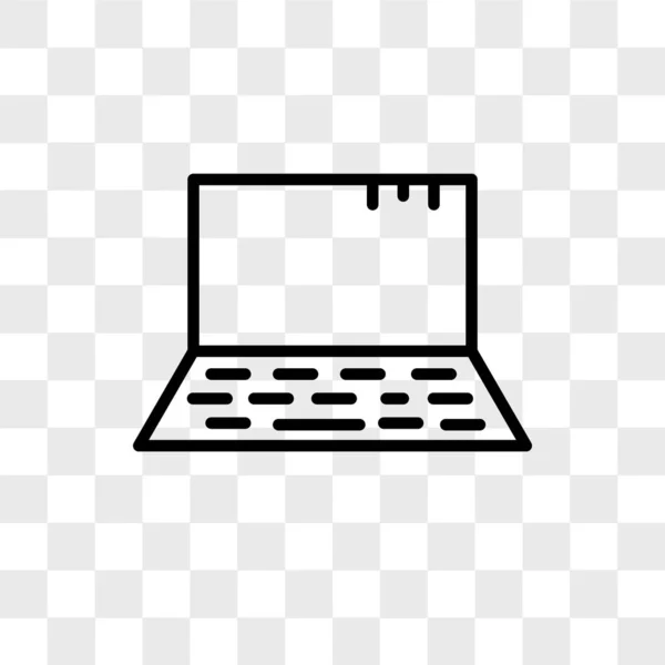 Laptop vector icon elszigetelt átlátszó háttér, Laptop lo — Stock Vector