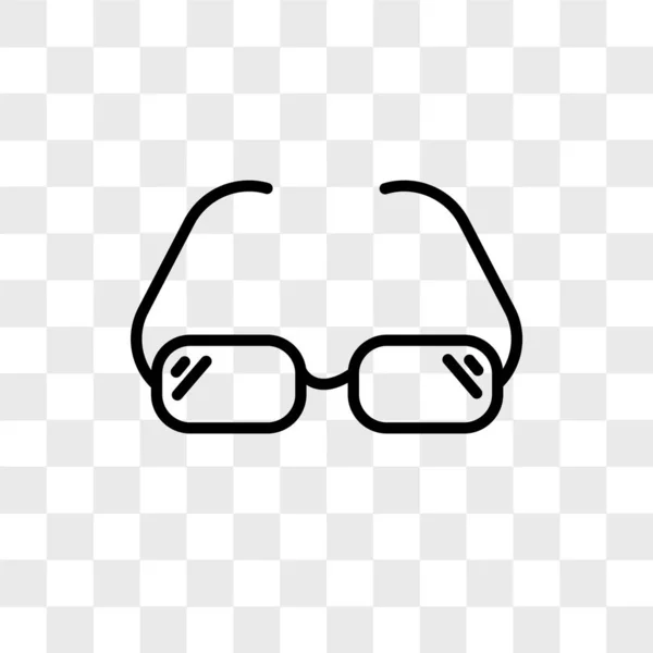 Glasses vector icon isolated on transparent background, Glasses — Stock Vector