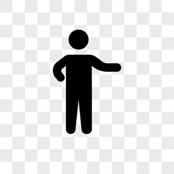 Icône vectorielle pointant vers la personne isolée sur fond transparent , — Image vectorielle
