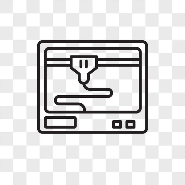 Icono de vector de impresora 3d aislado sobre fondo transparente, diseño del logotipo de la impresora 3d — Archivo Imágenes Vectoriales