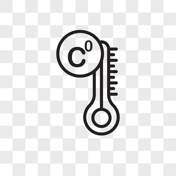 Thermometer vector icon isolated on transparent background, Thermometer logo design — Stock Vector