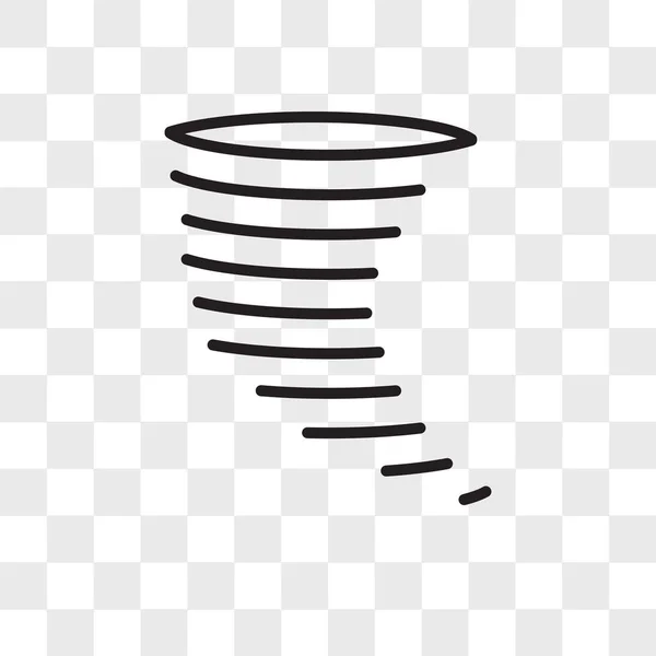 Tornado vector icon isolated on transparent background, Tornado logo design — Stock Vector