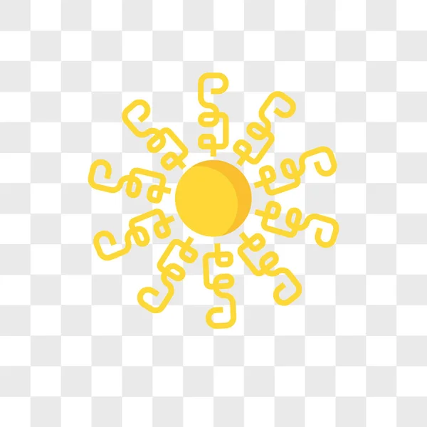 Sun vector icon isolated on transparent background, sun logo des — Stock Vector