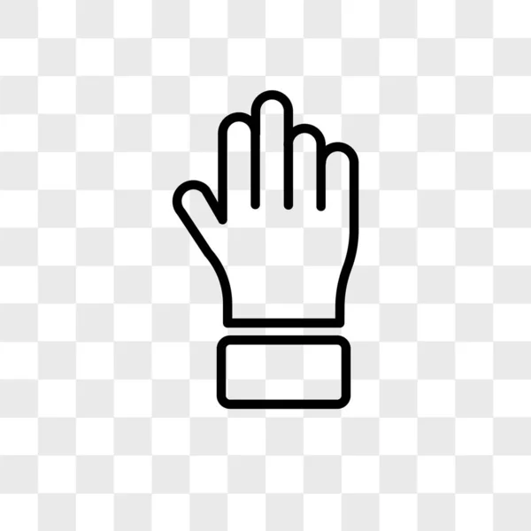 Hand of black human vector icon isolated on transparent backgrou — Stock Vector