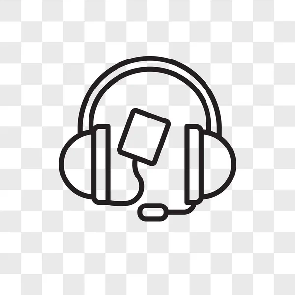 Headset vector icon isolated on transparent background, Headset — Stock Vector