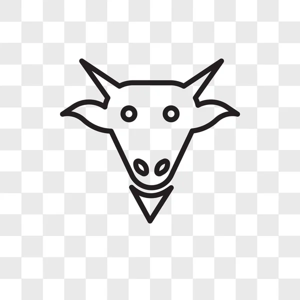 Icône vectorielle de chèvre isolée sur fond transparent, logo de chèvre d — Image vectorielle