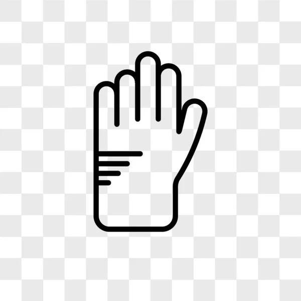 Handschoen vector pictogram geïsoleerd op transparante achtergrond, handschoen logo — Stockvector