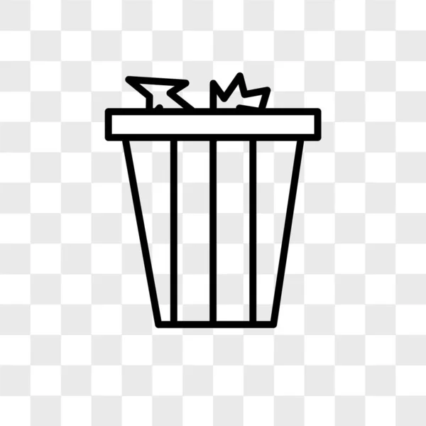 Bin vector prullenbakpictogram geïsoleerd op transparante achtergrond, Trash — Stockvector