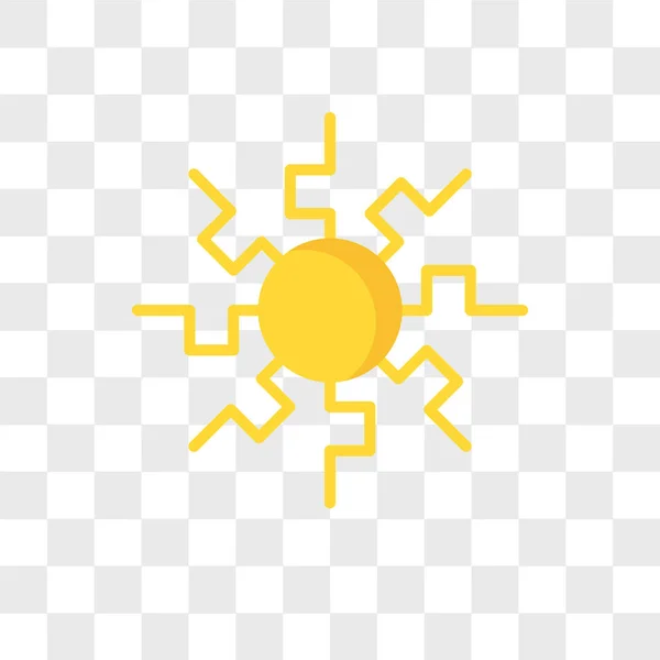 Zon vector pictogram geïsoleerd op transparante achtergrond, zon logo des — Stockvector