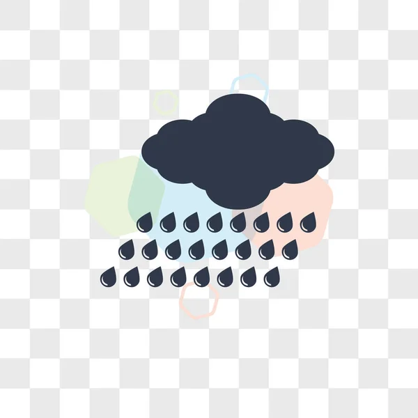 Raining vector icon isolated on transparent background, Raining — Stock Vector