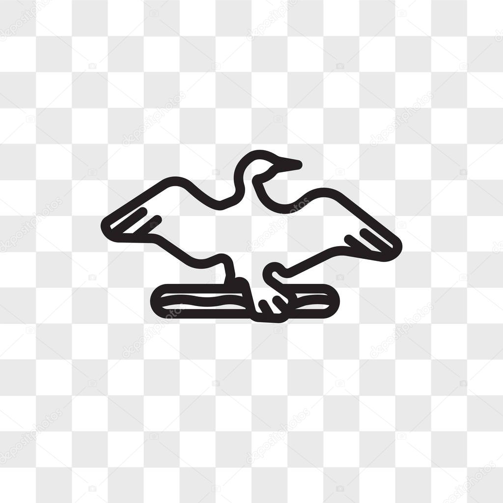 Cormorant vector icon isolated on transparent background, cormorant logo concept