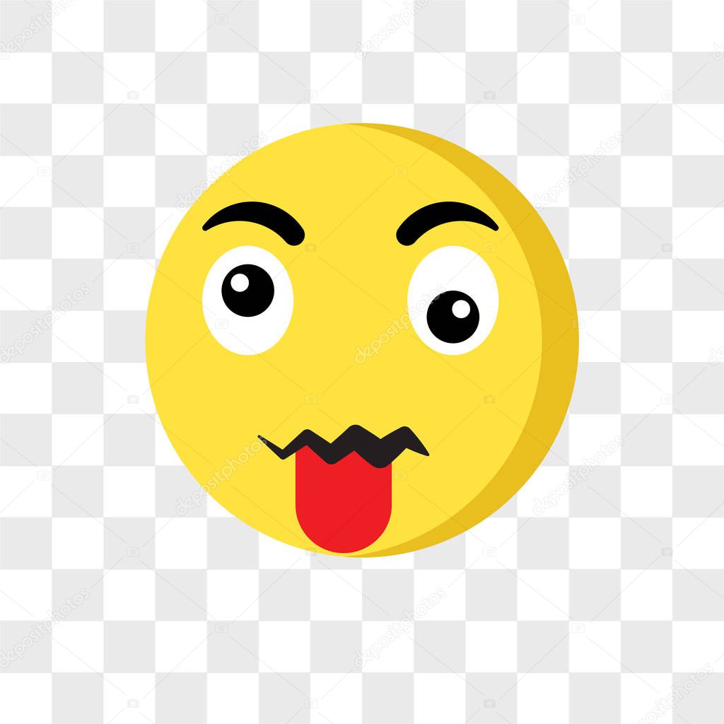 Tongue emoji vector icon isolated on transparent background, Tongue emoji logo concept
