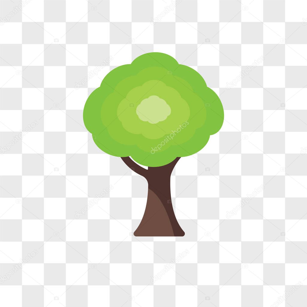 Tree vector icon isolated on transparent background, Tree logo concept