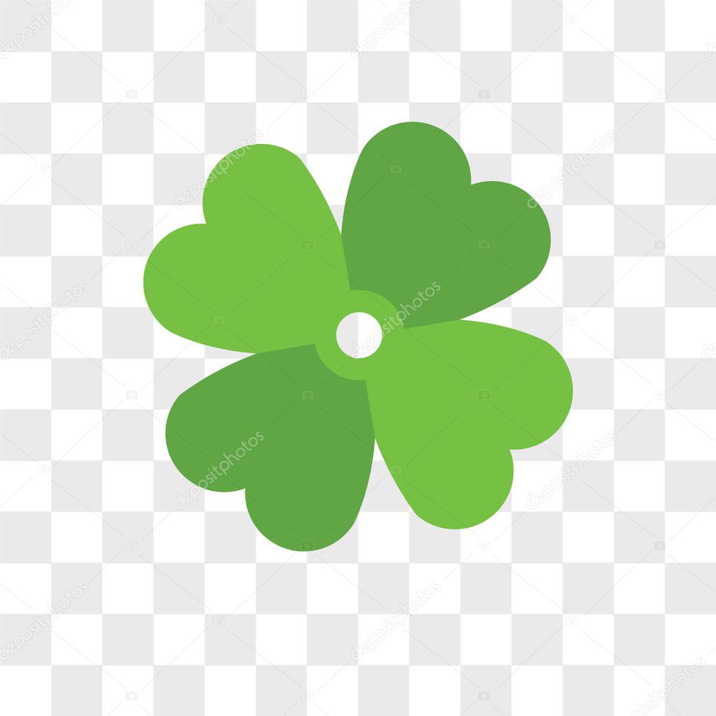 Clover vector icon isolated on transparent background, Clover lo
