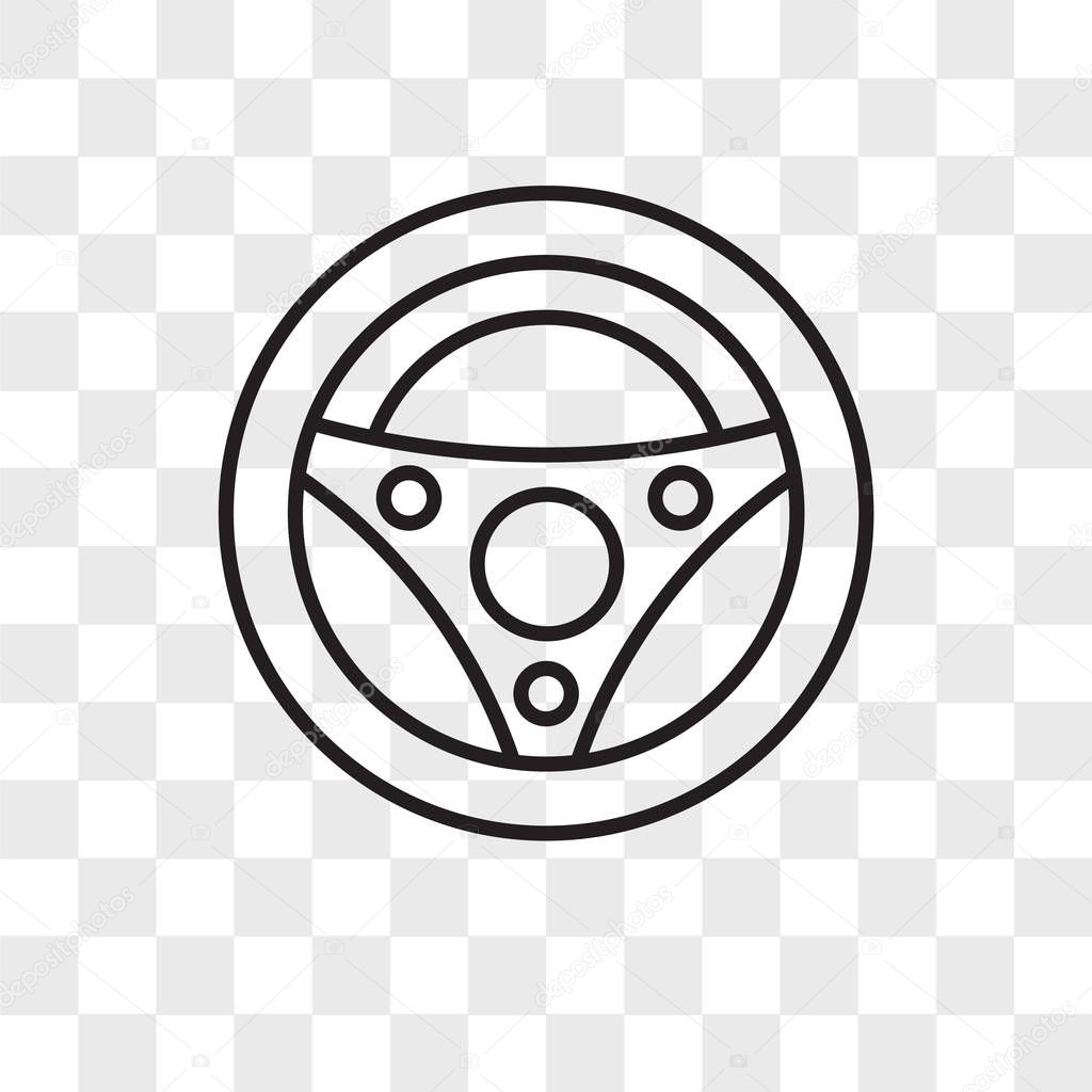 Steering wheel vector icon isolated on transparent background, S