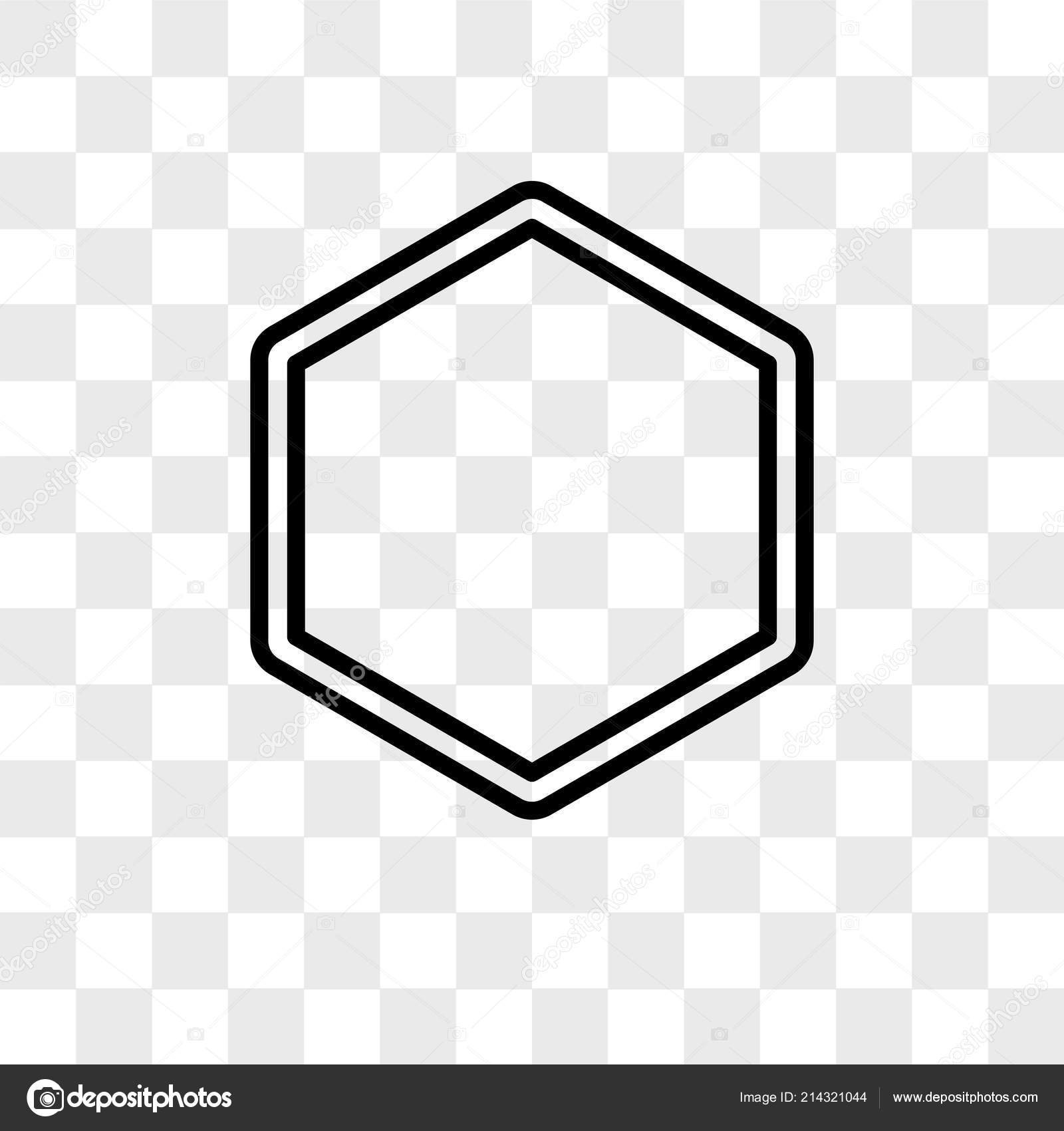 Hexagon Vector Icon Isolated On Transparent Background Hexagon