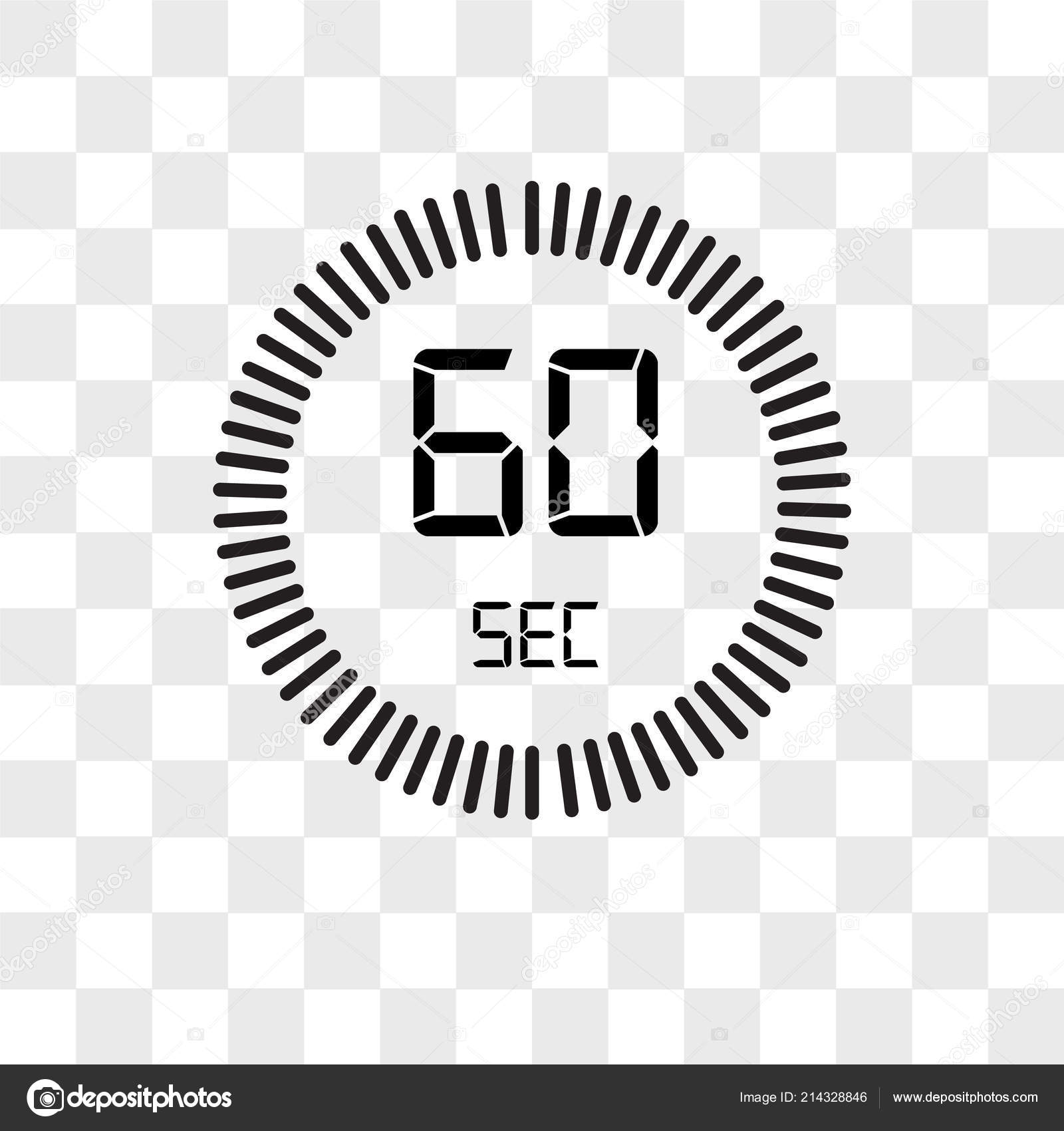 The 60 seconds icon, digital timer. clock and watch, timer, countdown  symbol isolated on white background, stopwatch vector icon Stock Vector