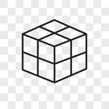 Vektör simgesi üzerinde şeffaf arka plan izole küpler, logo tasarımı Cubes