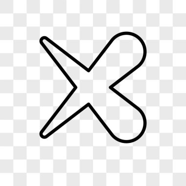 Şeffaf şeffaf arka plan üzerinde tr izole vektör simgesi x