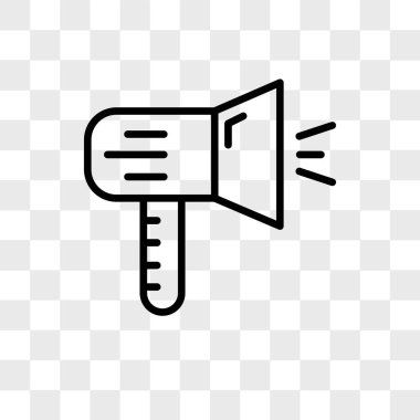 Saydam arka plan üzerinde Megaph izole Megafon vektör simgesi