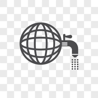 Saydam arka plan üzerinde Earth logo izole dünya vektör simgesi