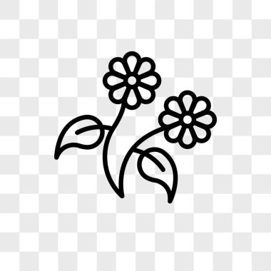 Saydam arka plan üzerinde çiçek logo tasarımı izole çiçek vektör simgesi