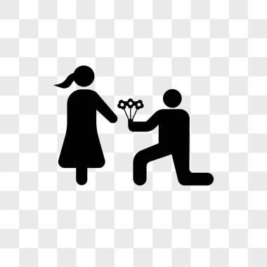 Çiçekler vektör simgesi üzerinde şeffaf adam izole veren adam