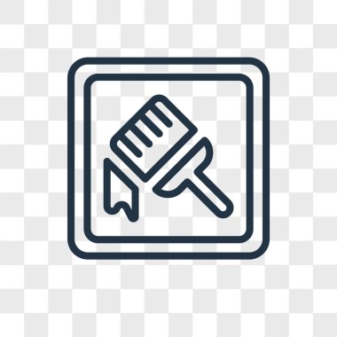 Saydam arka plan üzerinde fırça logo tasarımı izole fırça vektör simgesi