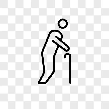 kıdemli vatandaş vektör simgesi üzerinde şeffaf arka plan, izole s