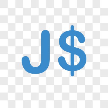 Jamaika para birimi vektör simgesi üzerinde şeffaf arka plan izole,