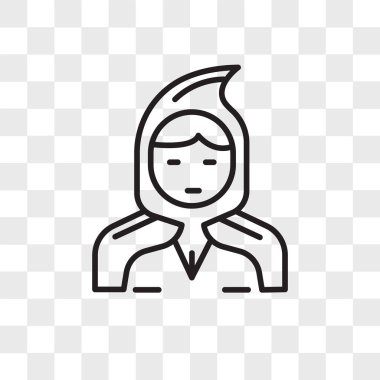 Küçük sürme hood vektör simgesi üzerinde şeffaf backgrou izole