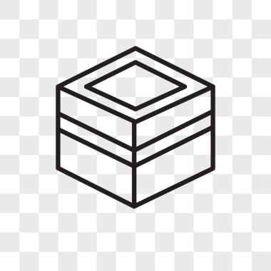 Saydam arka plan üzerinde kutu logo des izole kutusu vektör simgesi