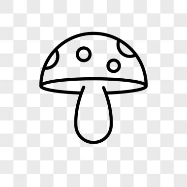 Saydam arka plan üzerinde mantar logo tasarımı izole mantar vektör simgesi