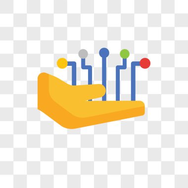Saydam arka plan üzerinde el logosu d izole el vektör simgesi