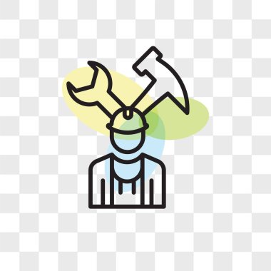 Saydam arka plan üzerinde Mechani izole mekanik vektör simgesi