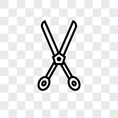 Saydam arka plan üzerinde makas izole makas vektör simgesi