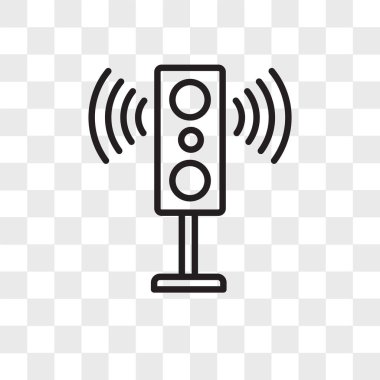 Saydam arka plan üzerinde hoparlör izole hoparlörler vektör simgesi