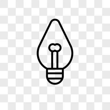 Saydam arka plan üzerinde ışık izole ampul vektör simgesi