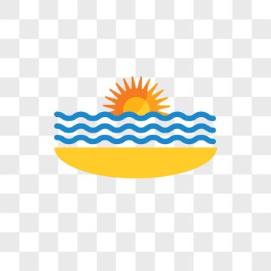 Saydam arka plan üzerinde günbatımı lo izole günbatımı vektör simgesi