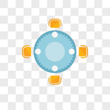 Saydam arka plan üzerinde DIN izole yemek masası vektör simgesi