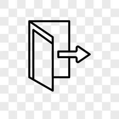 Saydam arka plan üzerinde çıkış logo tasarımı izole çıkış vektör simgesi