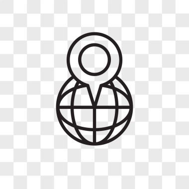 Saydam arka plan üzerinde dünya logo izole dünya vektör simgesi