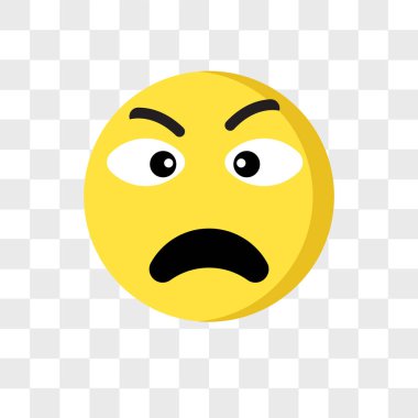 Saydam arka plan üzerinde Angr izole kızgın emoji vektör simgesi