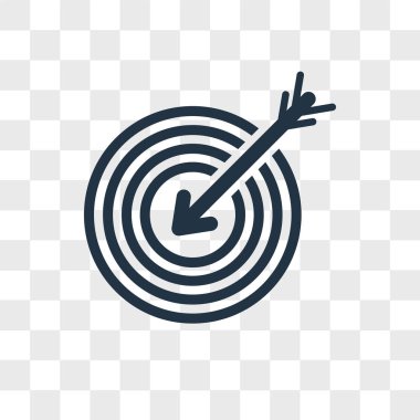 Saydam arka plan üzerinde hedef logo tasarımı izole hedef vektör simgesi