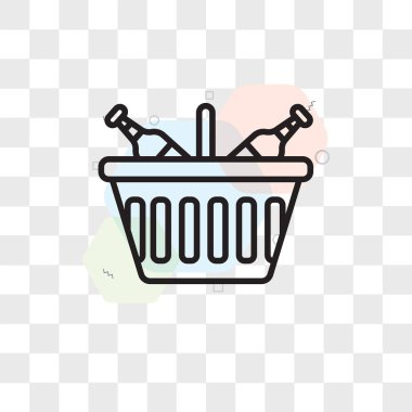 Saydam arka plan üzerinde sepet lo izole sepet vektör simgesi