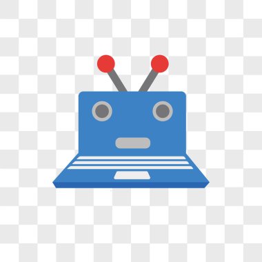 Yapay zeka vektör simgesi üzerinde saydam arka izole