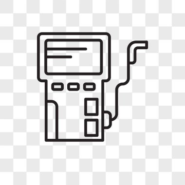 Saydam arka plan üzerinde gaz izole benzin istasyonu vektör simgesi 