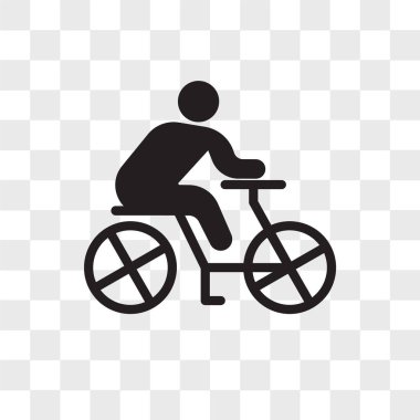 saydam arka plan üzerinde izole bisikletçi vektör simge bisikletçi 